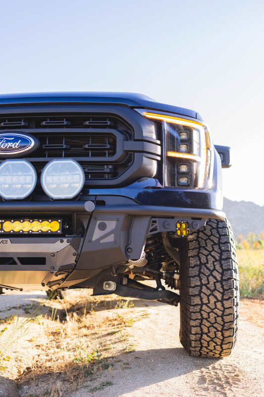 Ford F-150 Front Bumper - DV8 Offroad - Tube, Prerunner - Micro-texture black with gray skid plate accents - `21-`23